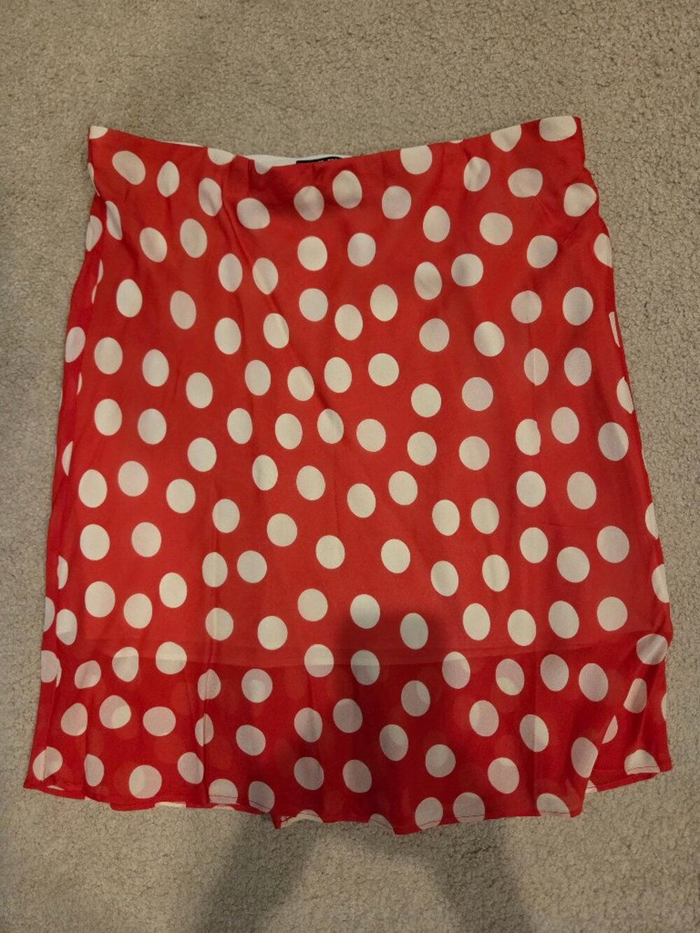 J Crew Red Cream Polka Dot Print Skirt M